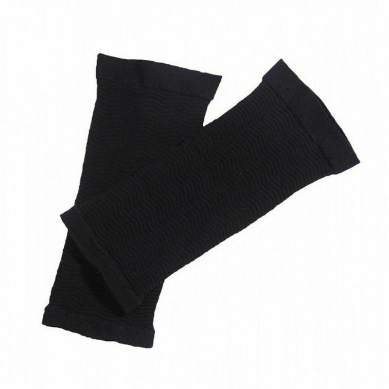 

1Pair Slimming Compression Arm Shaper Slimming Belt Helps Tone Shape Upper Arms Sleeve Shape Taping Massage For Women Warmers, Black