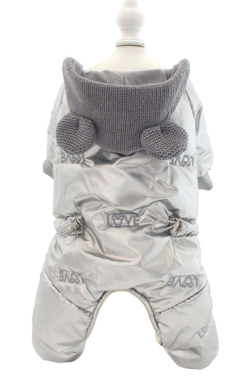 

Red Pink Silver Colors Super Warm Cotton Padded Four Legs Dog Clothes Autumn and Winter Newest Pet Thickening Pets Clothes