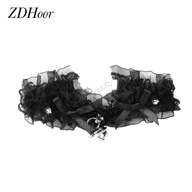 

Women Girls Ruffle Lace Choker Kawaii Lolita Bowknot Neck Collar Choker Adjustable Gothic Punk Necklace Exotic Cosplay Accessory