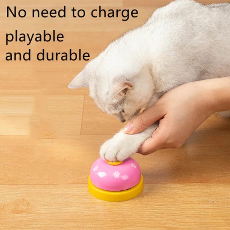 

1Pc Pet Toy Training Called Dinner Small Bell Footprint Ring Cat Toys for Pet Call Products Cat Interactive Treat Toy