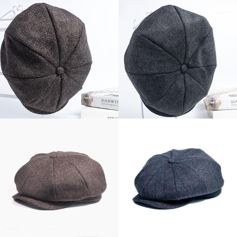 

Vintage Winter wool Berets Wool Newsboy Caps for Men Flat Octagonal Caps Warm Coffee British Hat Autumn Winter Knitted Women Hat1, Black