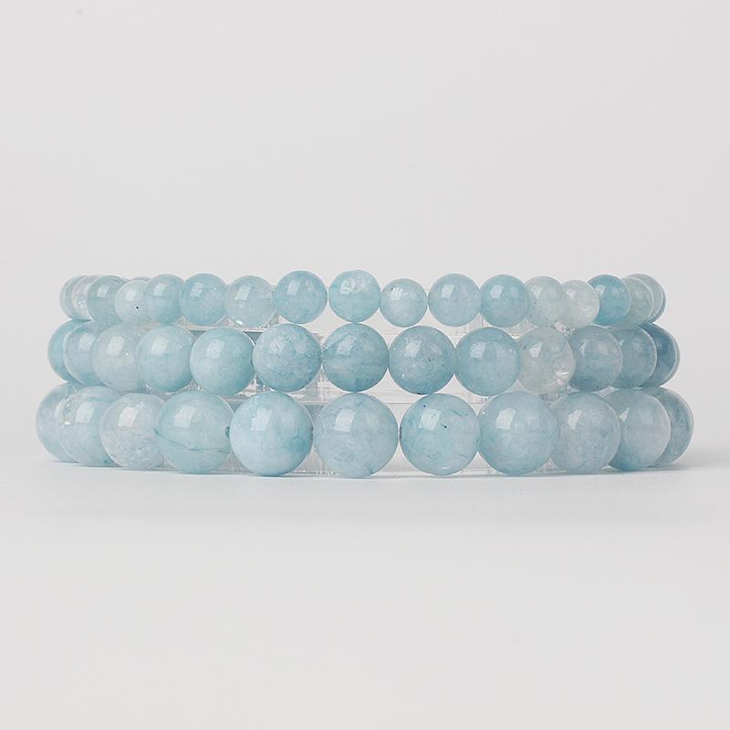 

Beaded, Strands Natural Reiki Aquamarines Bracelets For Women 6/8/10mm Crystal Quartzs Stone Energy Men Yoga Healing Jewelry Pulseras