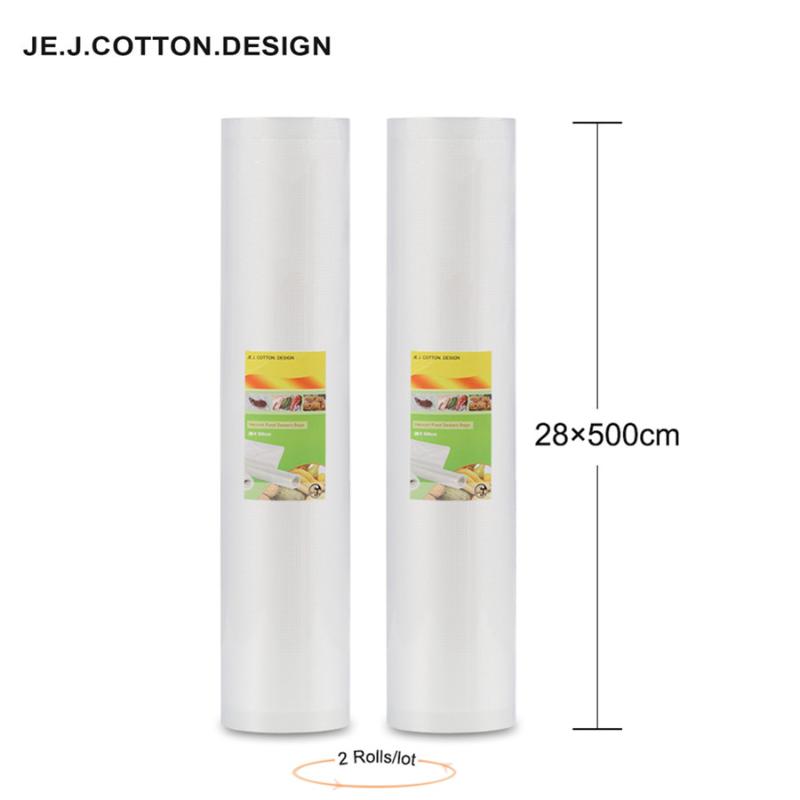 

2 Roll 28*500 CM Vacuum Bags for Storage Wrapper Film Vacuum Packer Bags Promotions 28*500cm for Packing Machine