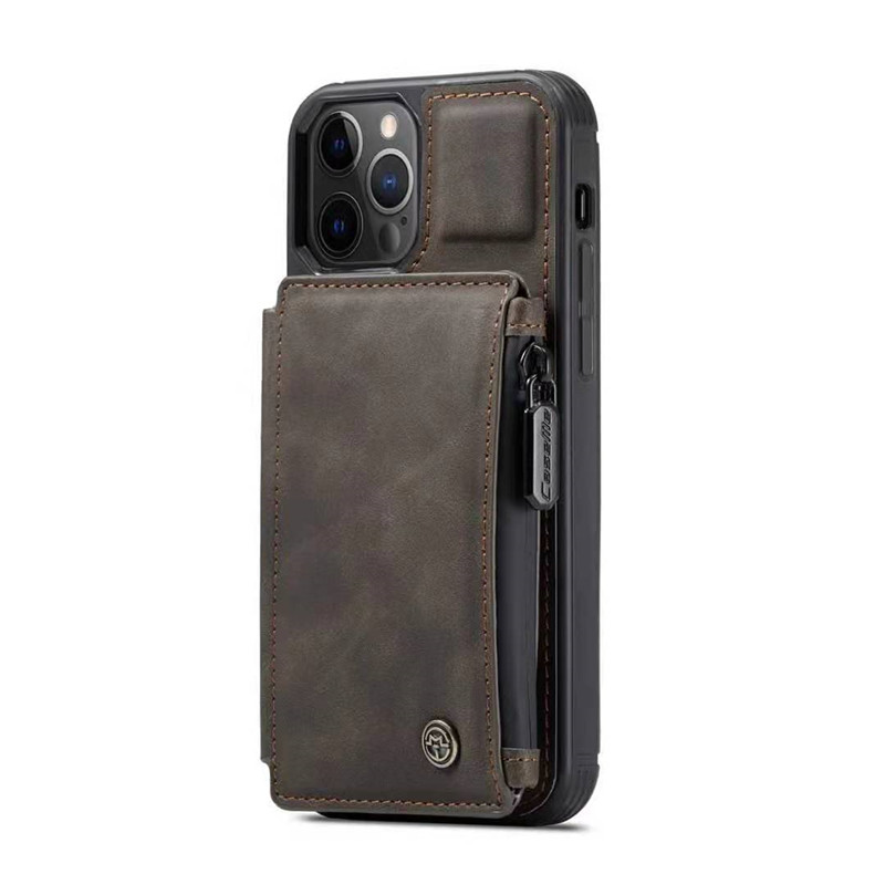 

Multifunctional Leather Wallet RFID Card Case Phone Cases for iPhone 13 12 11 Pro Xr X Xs Max 8 7 6S Plus Samsung S21 S20, Coffee