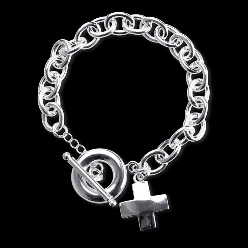 

Hermosa Cross Charms 8mm Chain Links Bracelet SL000062 Wholesale Women Bracelets Special Gift