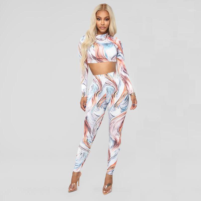 

2020 new multi sexy yoga Two Piece tracksuit for women Print women's sportswear Set yoga Long Sleeve sports suit overal FG1, Pink
