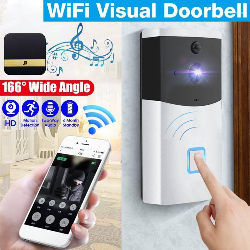 

166° Wide Angle WiFi Video Doorbell Camera Visual Intercom With Chime Night vision IP Door Bell Wireless Home Security Camera1