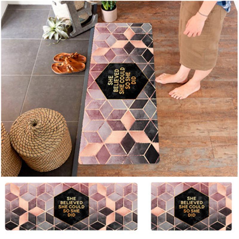 

Wedding decoration Household PVC leather floor mat marbling kitchen strip waterproof non-slip mat