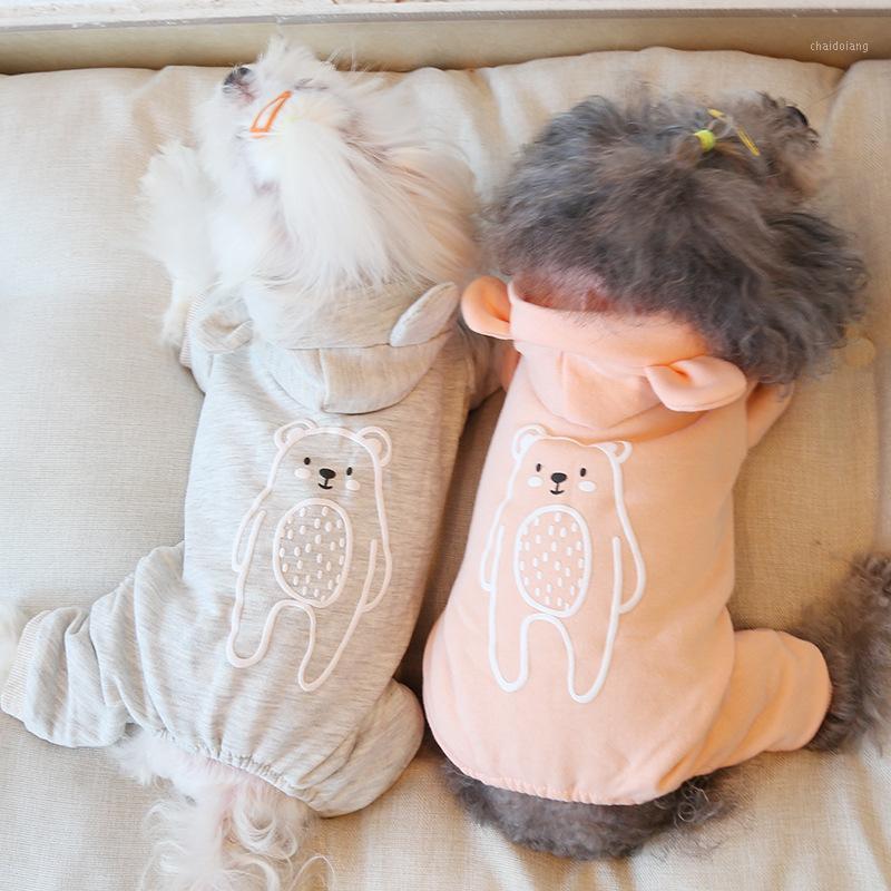 

Autumn and Winter Newest Four-Color Four-legged Warm Pet Clothes Kawaii Clothes with Animals Printing Dog Suit Pajamas for Dogs1, Gray