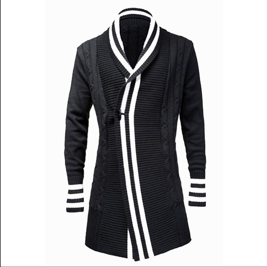 

2020 New Young Winter Section Long Couple Cardigan Lazy Wind Fashion Knitted Hairstylist Jacket Singer Clothes Juye, Black