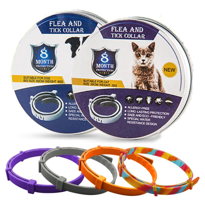 

Adjustable Cat & Dog Collar Flea & Tick Prevention Pet Collar Pest Control Protect Rubber Flea Killer Pet Accessories