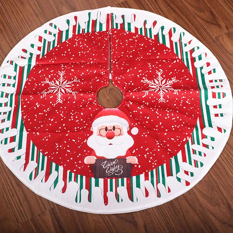 

Round Elk/Santa/Snowman Print Xmas Tree Skirt Cover Floor Carpet Christmas Decor Supplies