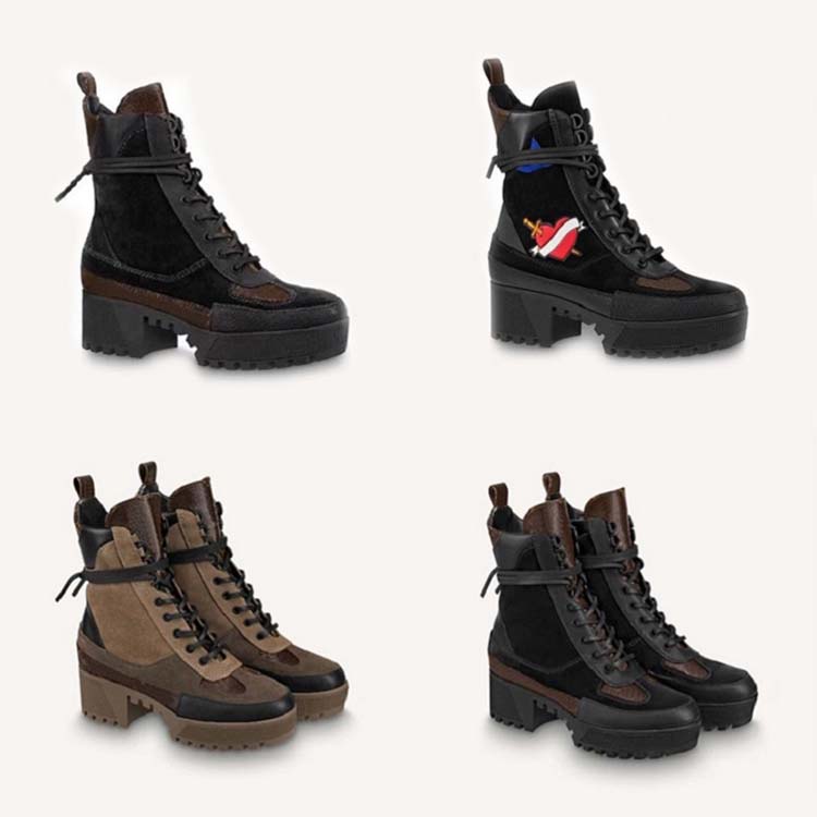 

High Quality women Leather Shoes Lace Up Buckle Ankle Boots Factory Direct Female Rough Heel Round Head Size:35-41 55, #3