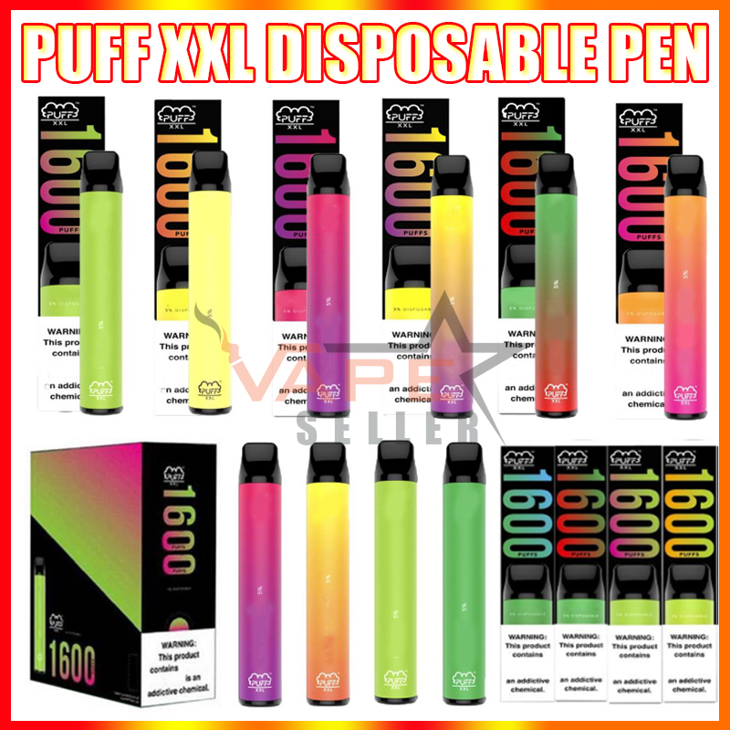 

Puff XXL Disposable Vape Pen E Cigarette Device With 1000mAh Battery 1600 Puffs 6.5ml Pod Pre-Filled PuffBar Kit