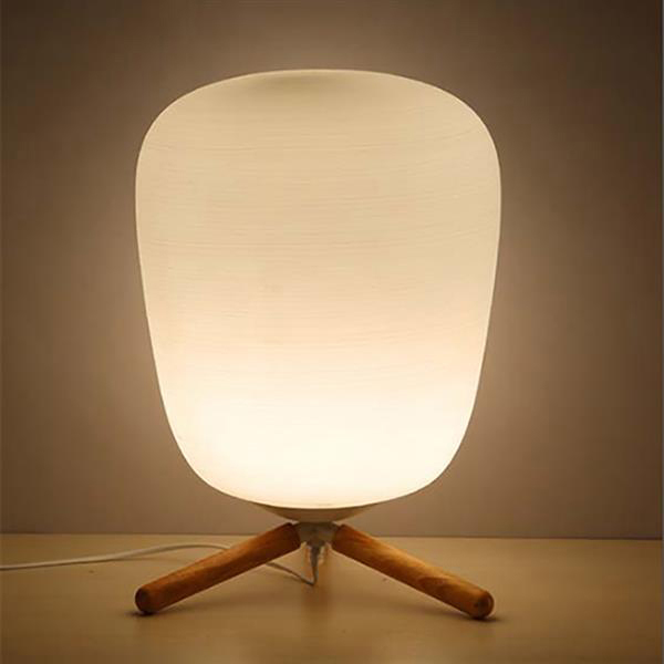 Mini ultra moderne Mini-Mode Givré Glasshade d'abat-jour et support en bois Texture Table Etude Lampe de table avec source de lumière US Plug Rem