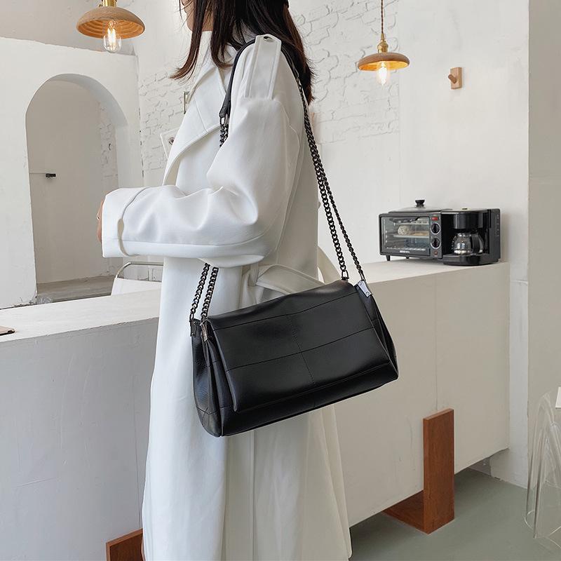 

2020 Female Retro Bag PU Leather Handbags Lady Crossbody Bag HandBag Purse Pocket Women Composite Shoulder Bags Big Tote, Black