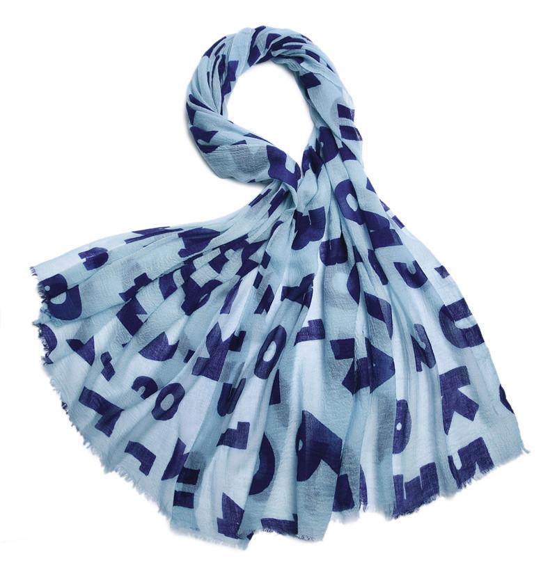 

100%lambswool women fashion letters print wrinkle thin scarfs shawl large size 90x190cm