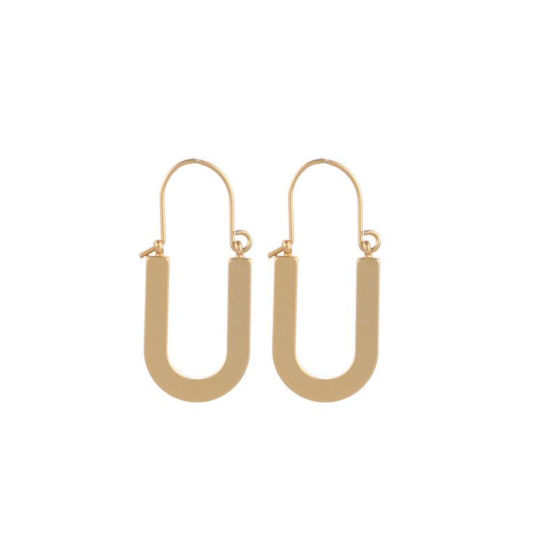 

ELEGANCE11 Gold Vintage Earrings U-Shape Hoop Earrings for Party Christmas Jewelry Women Funny Gift
