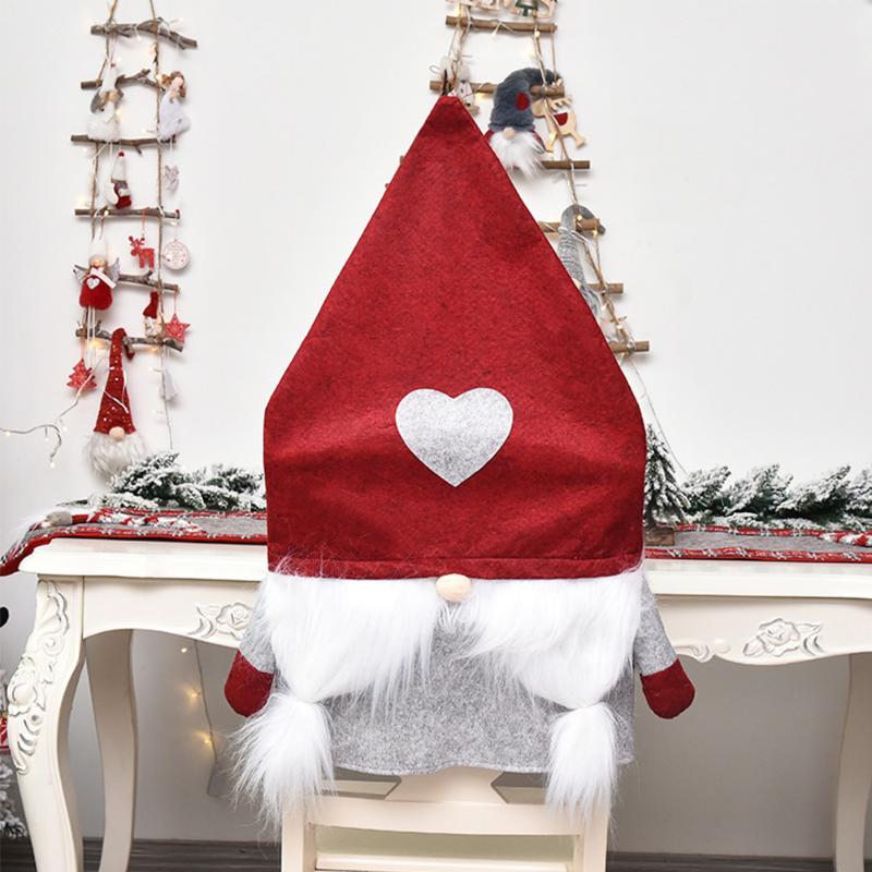

2pcs Christmas Chair Cover Gift New Year Holiday Dustproof Faceless Doll Slipcover Kitchen Dining Room Hotel Home Decor Santa