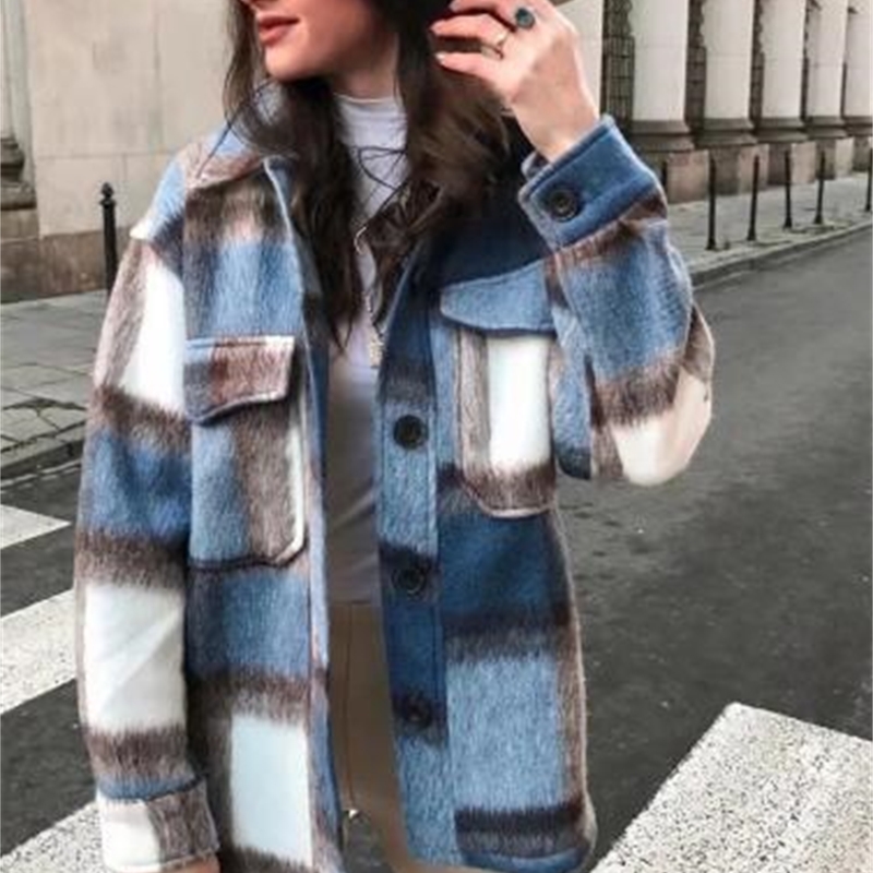 

Flimsy casual Womens loose button up turn down neck chess shirt winter jackets plus size athleisure shackets outwear WYUA, Red.