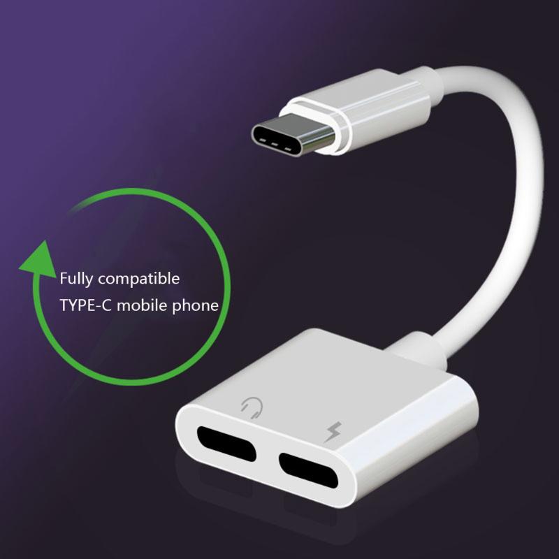 

Dual Type-C Audio Cable Adapter Type C Earphone Jack Audio Splitter Headphone Aux 3.5 Jack Charging Cable