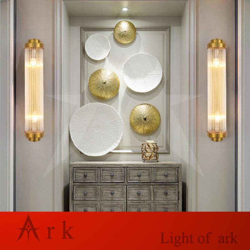 

New design luxury crystal wall lamp copper led wall sconce lights AC110V 220V fashion luxury lustre living room bedroom light