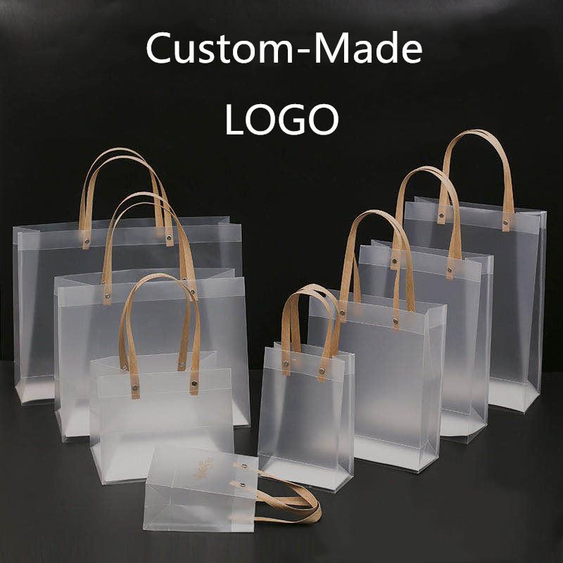 

10 Pcs Set Frosted Hand Bag Plastic Bag PP Gift Clothing Packaging Tote Cosmetic Custom-Made Logo