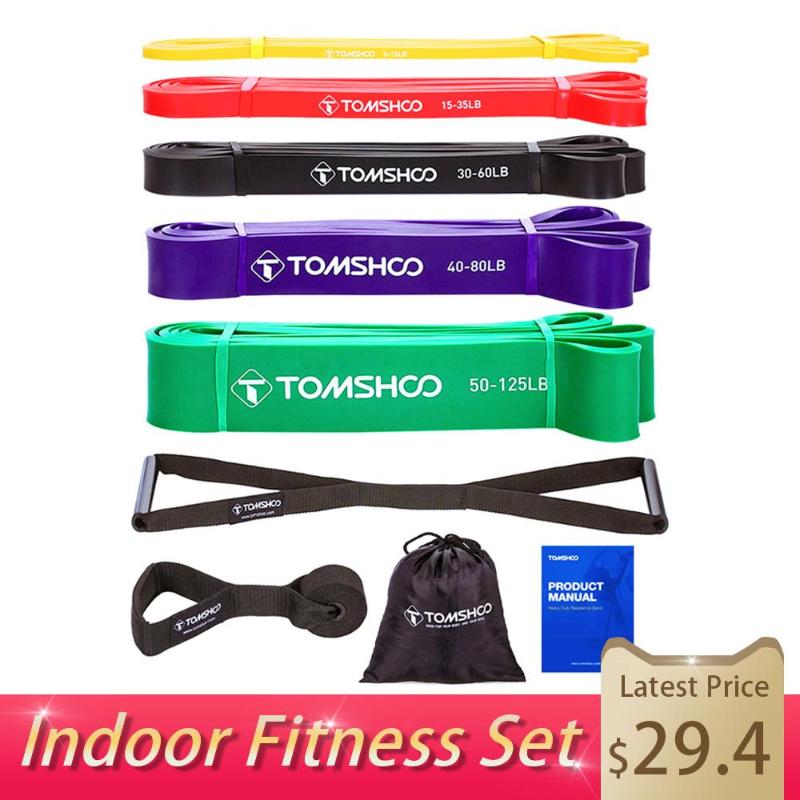 

TOMSHOO 8 PCS Resistance Bands Set Strength Training Rubber Loops Exercise Stretch Bands Fitness Equipment for Gym Home Workout