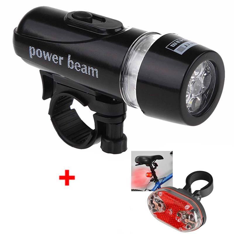 

High Quality 5 Led Bicycle Front Head light+Tail light Set Waterproof Road MTB Mountain Bike Rear Light Cycling Lamp