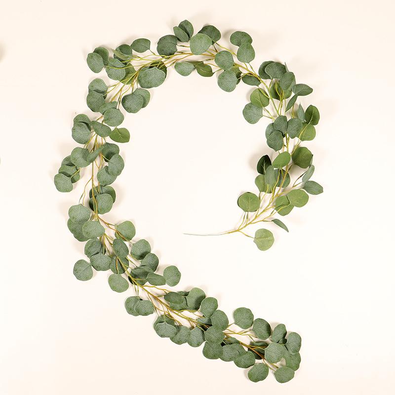 

1M Long Vine Leaves Artificial Eucalyptus Garland Cloth Hanging ratan Rattan Simulation Wedding Party Vine Wreath Home Decor