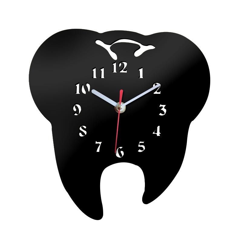 

Creative DIY Tooth Dentistry Wall Clock acrylic Mirror Laser Cut Dental Clinic Office Home Decor Teeth Care Dental Surgeon Gift