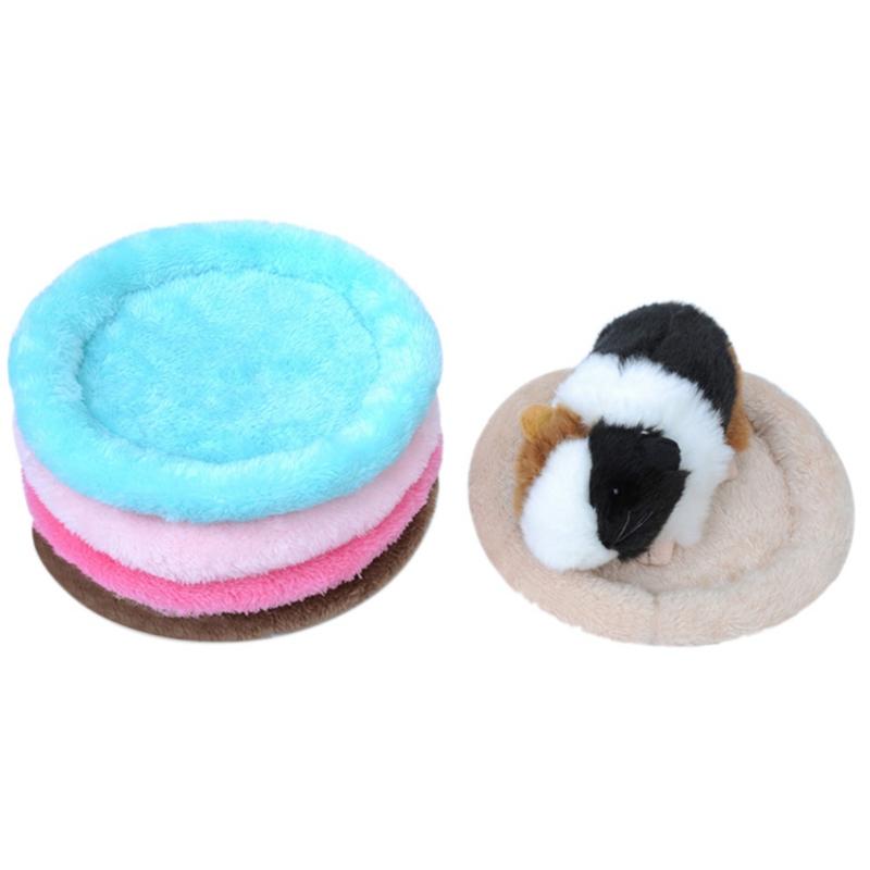 

Soft Fleece Small Pet Round Mat Hamster Cage Guinea Pig Winter Warm Bed Sleeping Bed Mats, Blue