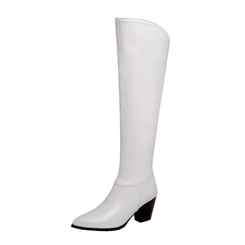 

Plus Size Pointed boots thigh high boots knee high over the knee women ladies boots shoes woman winter women, Black