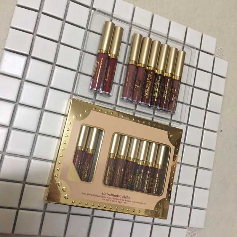 

Star-studded Eight Stay All Days Liquid Lipstick set 8pcs/ box Long Lasting Creamy Shimmer Liquid Lipstick, Mixed color