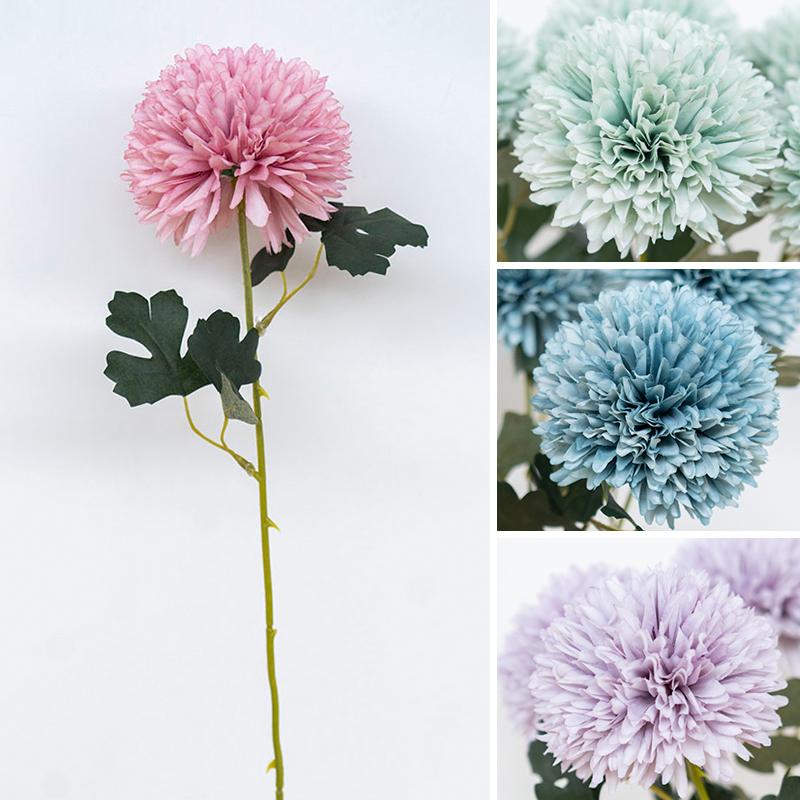 

Single large table tennis chrysanthemum simulation embroidery silk false flower wedding decoration props, Blue