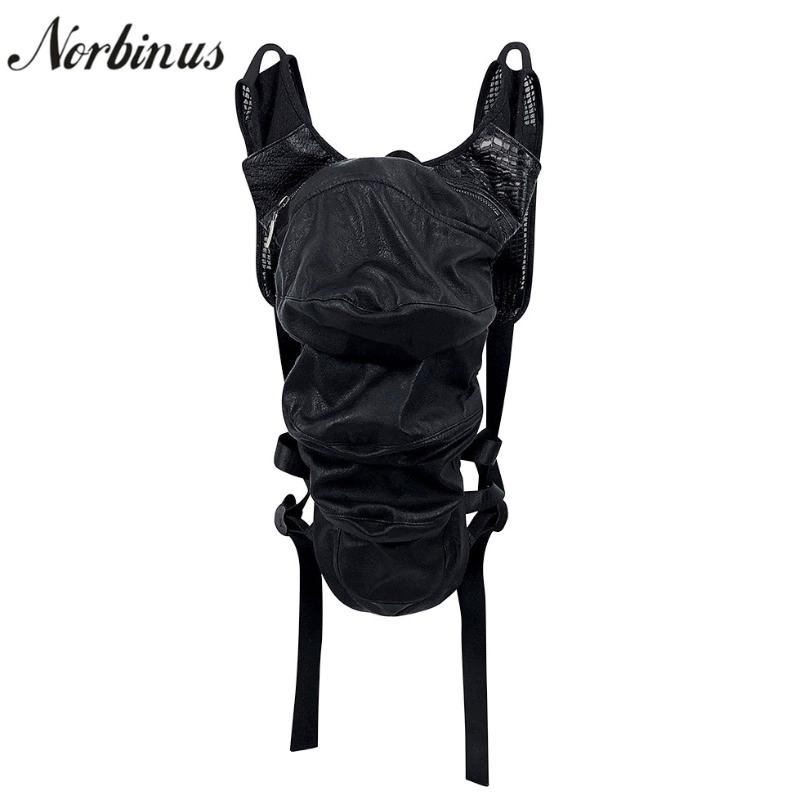 

Norbinus Punk Designer Women Steampunk Backpack Woman Gothic PU Leather Bagpacks Travel Shoulder Bags Daypack mochila feminina, Black