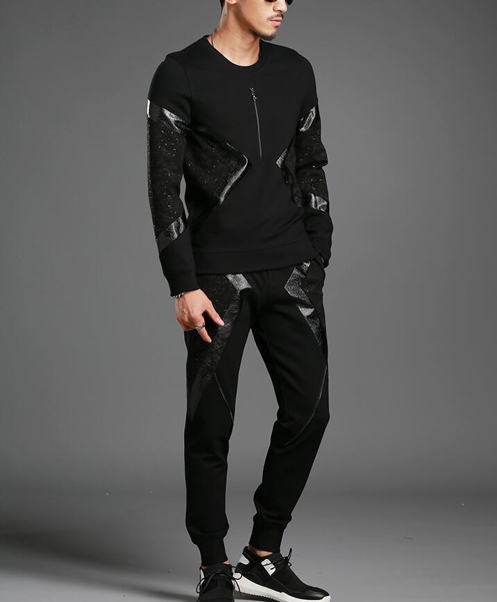 

Occasional Hoodies Set Practice Two Parts Define High Quality Cotton of Men 3s45, Black