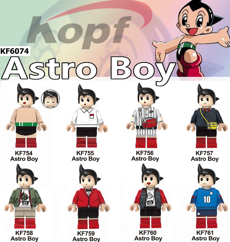 

Anime series building blocks Astro Boy doll model children puzzle assemble toy gift one set of eight