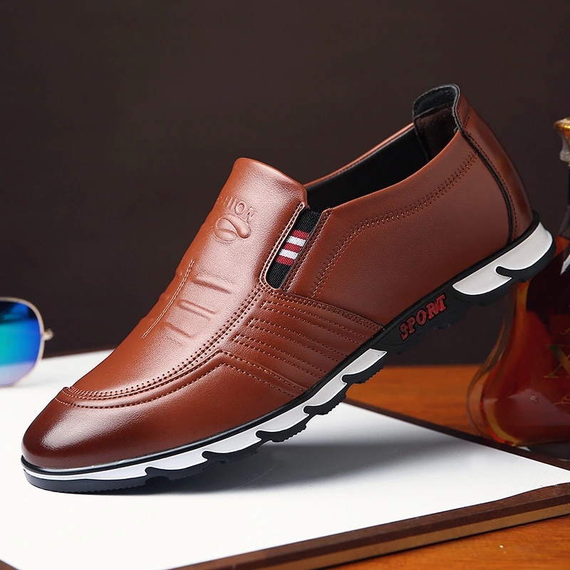 

Fashion New Breathable Loafers Men Leather Casual Shoes High Quality Adult Slip on Moccasins Male Footwear Chaussure Homme #9g2P, Black
