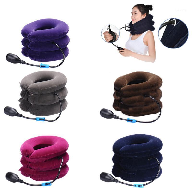 

3-layer Inflatable Cervical Traction Device Pain Relief Neck Collar Full-fleece Thickened Soft Neck Support Stretcher1