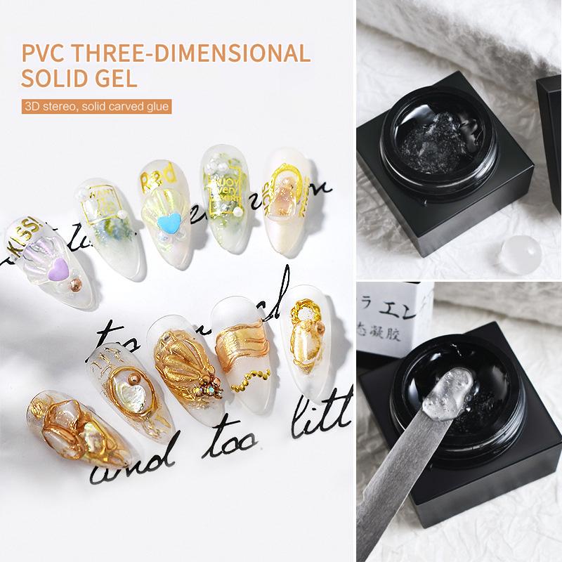 

5ml Nail DIY Carved Glue Nail Art Solid Gel Modeling Glue Gel High Transmittance Q Elastic Soft Arts Tools TSLM2, 06