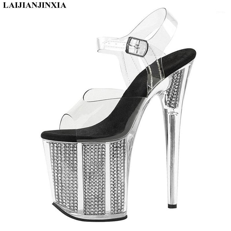 

LAIJIANJINXIA New Open Toe Sandals 20 CM Super High Heel Shoes Platforms Pole Dance/Performance/Star/Model Shoes, Wedding Shoes1, Color 1