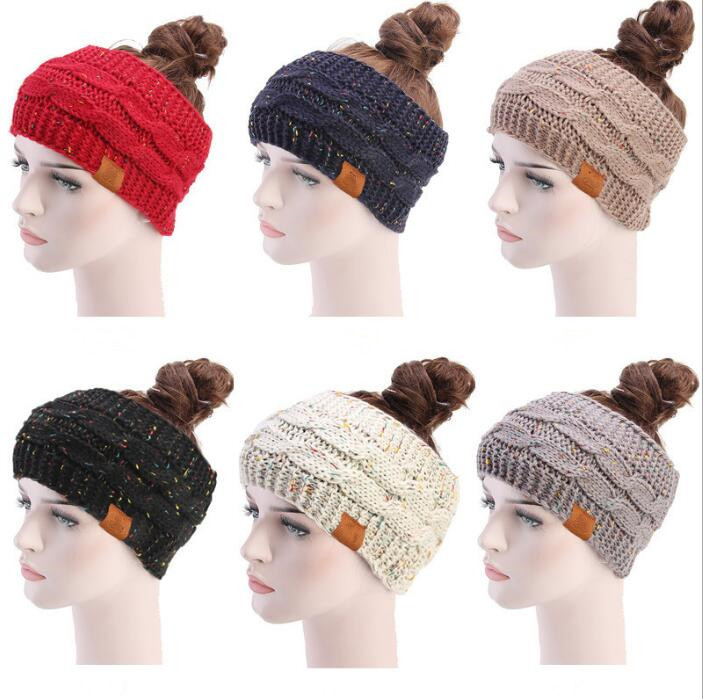 

Knitted Crochet Headband Women Winter Sports Hairband Turban Yoga Head Band Ear Muffs Cap Headbands Party Favor 6 colors Z7