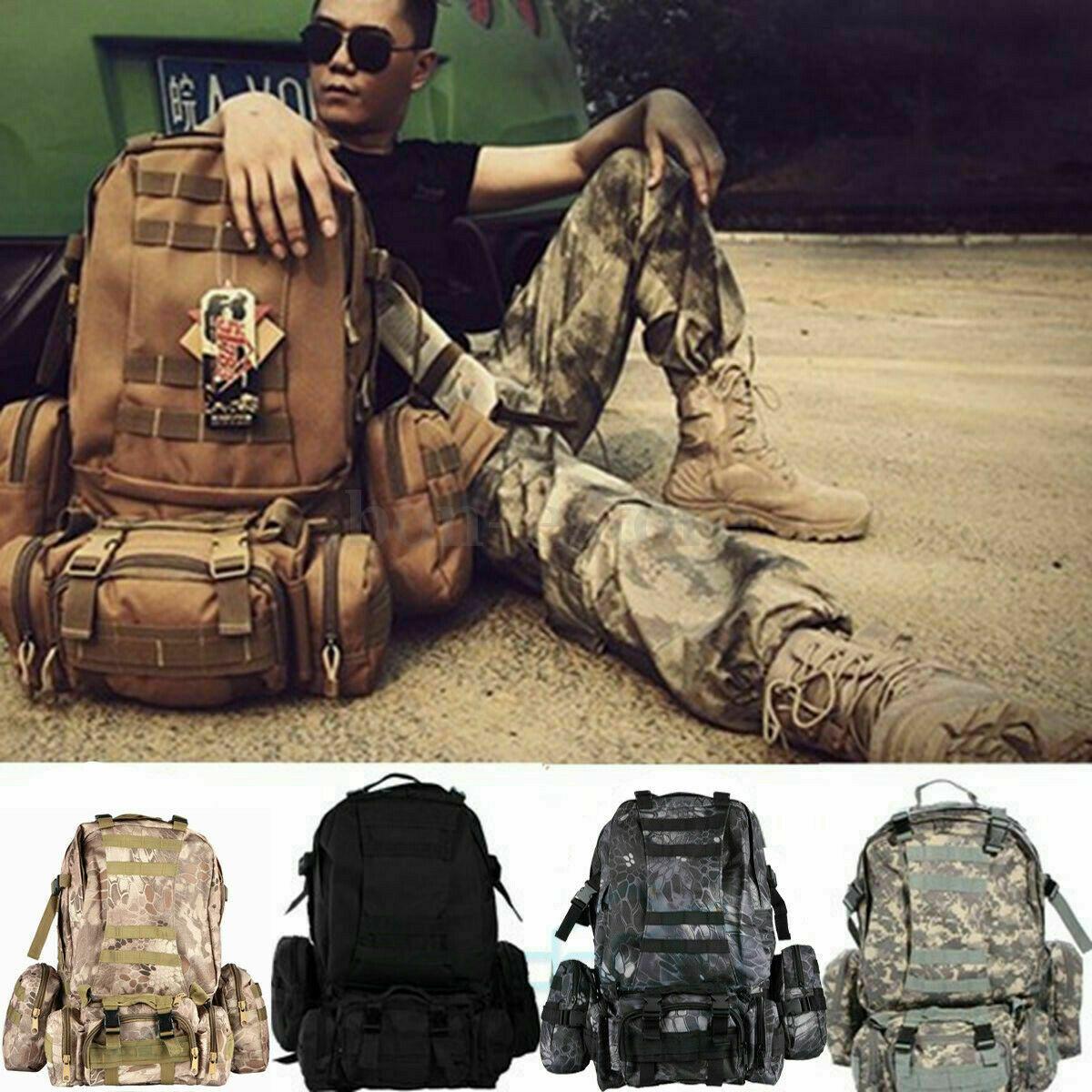 

US 55L Molle Outdoor Military Tactical Bag Camping Hiking Trekking Backpack