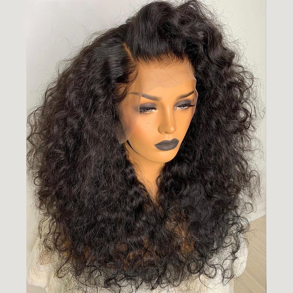 

26Inch 180%Density Brazilian Kinky Curly Natural Hairline Glueless Lace Front Wig For Black Women With Baby Hair New summer Daily Wig