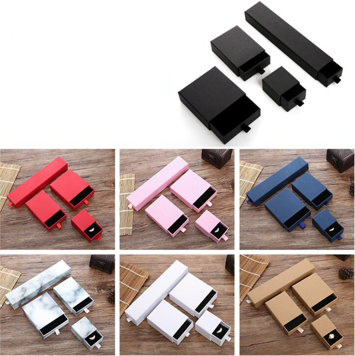 

Drawer Boxes With Spong Jewelery Organizers Storage Gift Boxes Earring Bracelet Necklace Storage Case Wedding Birthday Party Package ZYY253