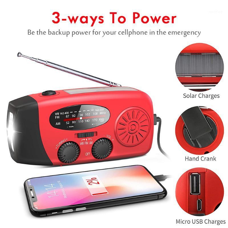 

5 in 1 Emergency Radio 1000mAh Solar Power Bank Hand Crank Self Powered Phone Charger FM/AM Solar Radio with 3 LED1