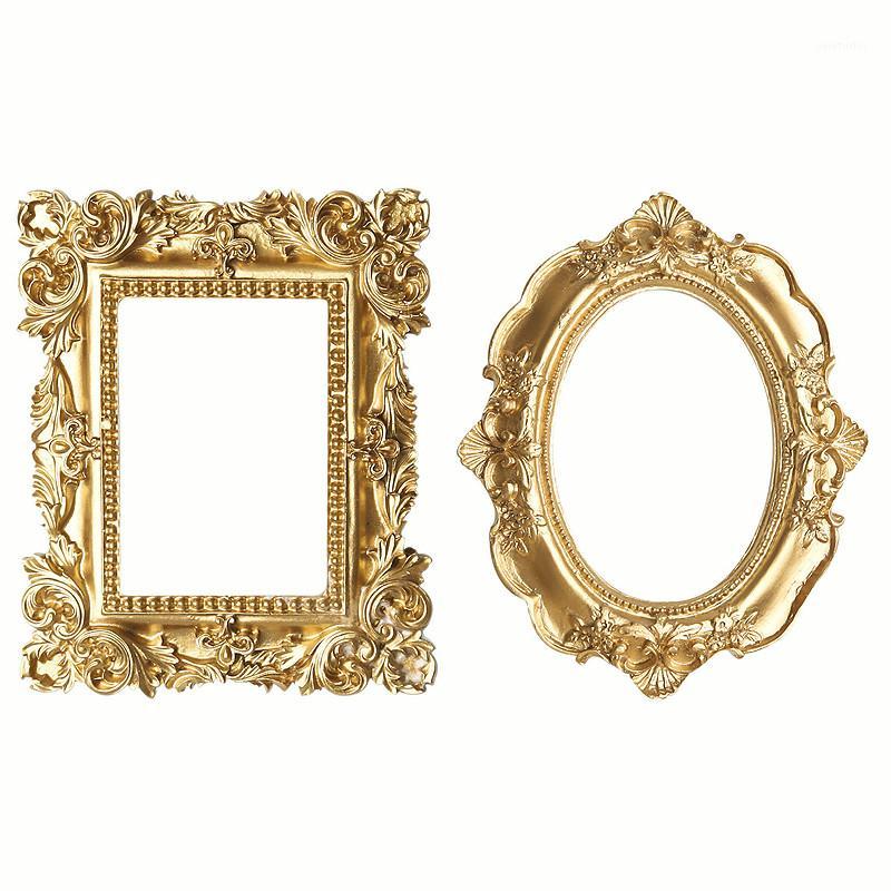 

Retro Photo Frame Gold Picture Frame Home Decor Photography Props MINI Wedding Pictures Frames Gifts Desk Decoration Ornament1