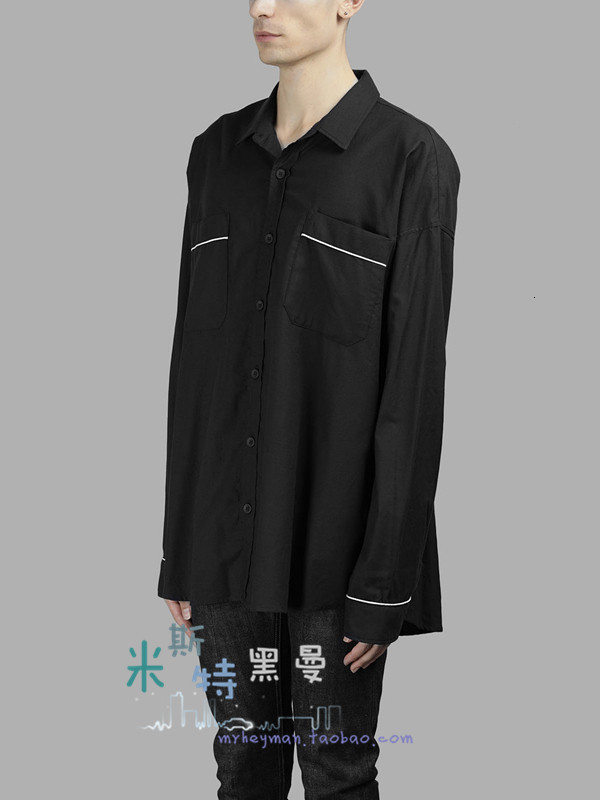 

2021 New S-6xl!! Men Women of Same Homemade Pajamas Personality Style Loose Shirt Decorative White Fashion Spell. TAI3, Black.