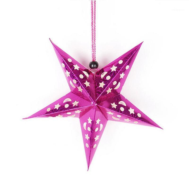 

Christmas Tree Pentagram Laser Paper Hanging multicolor pentagram decoration. Wedding Decoration Supplies1